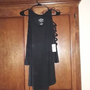 Torrid Black Lattice Sleeve Knit Shirt